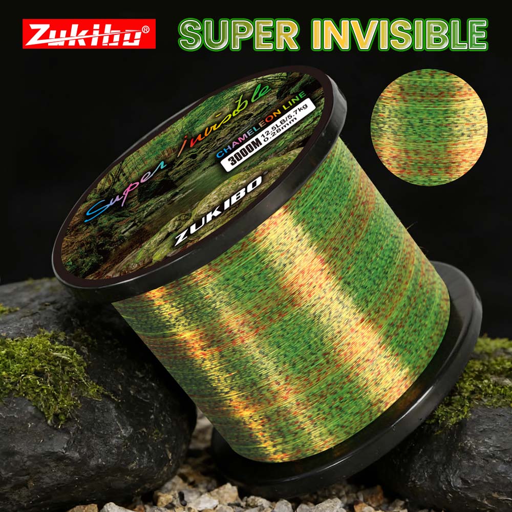 Fluorocarbon Line - ZUKIBO 3D Speckle Lijn Geel Vijf