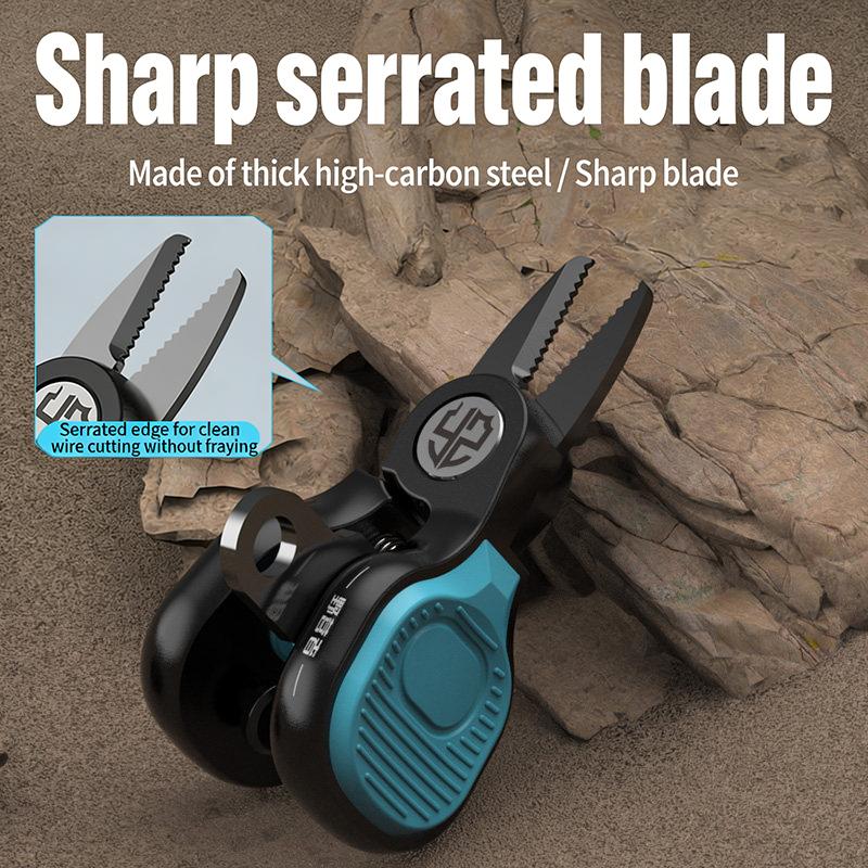 Fishing Line Cutter - Draagbare roestvrijstalen vislijnschaar met gekarteld mes,